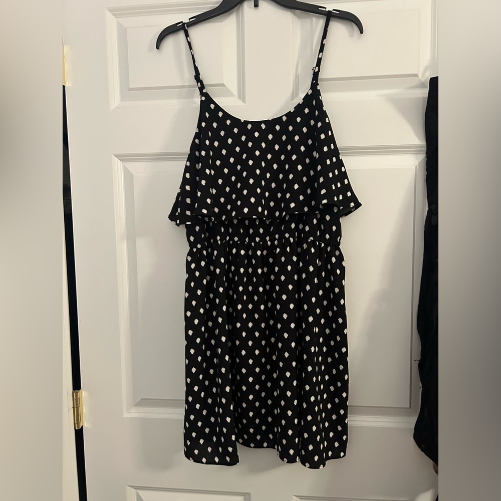 Elle Black and White Polka Dot Dress